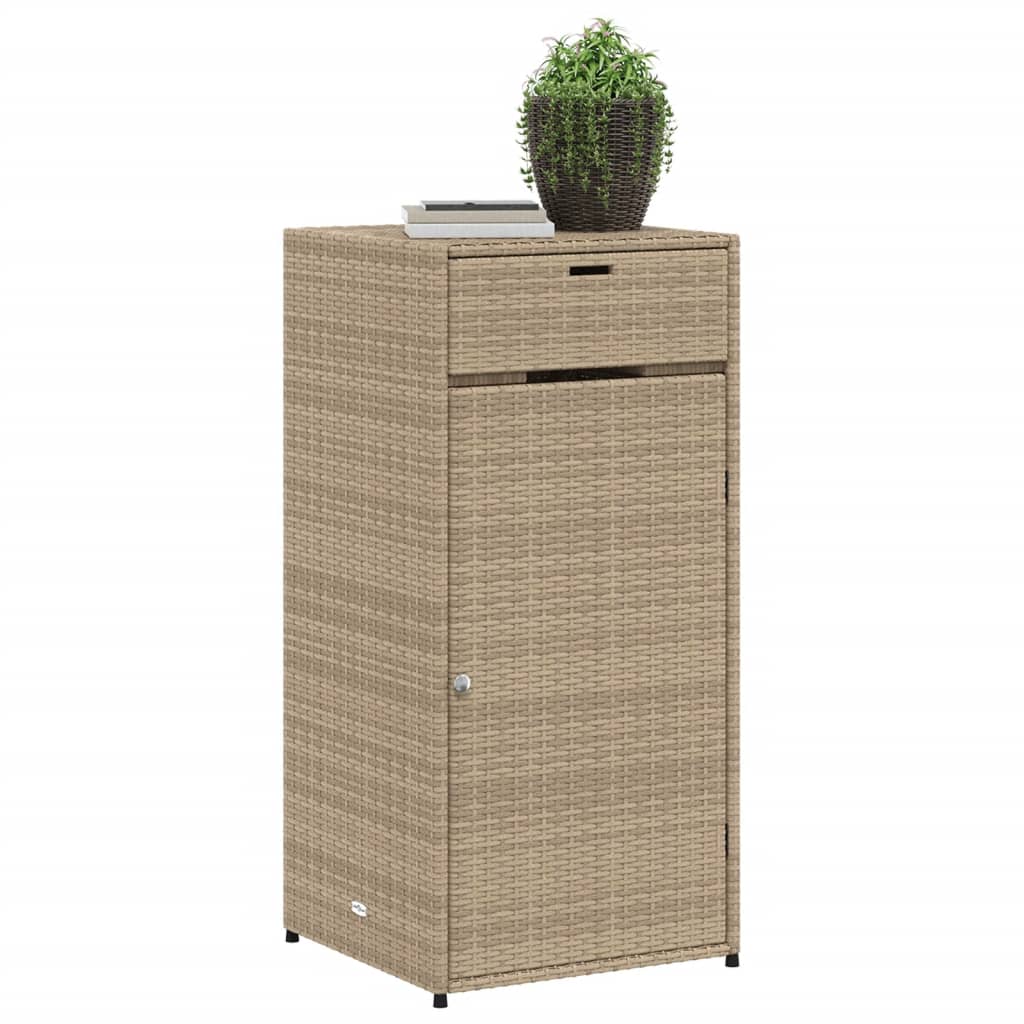 Armoire de rangement de jardin beige 55x55x111cm résine tressée