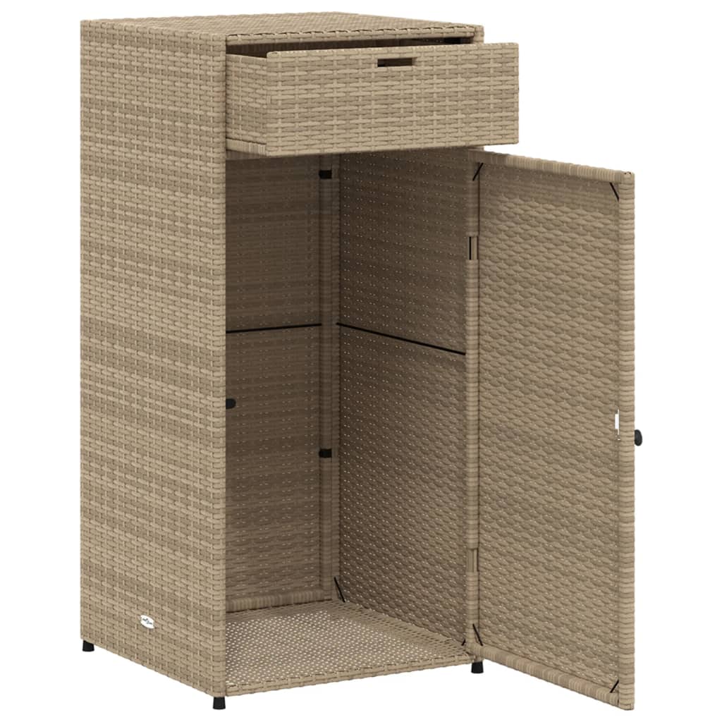 Armoire de rangement de jardin beige 55x55x111cm résine tressée