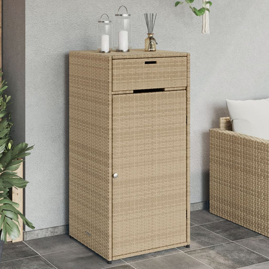 Armoire de rangement de jardin beige 55x55x111cm résine tressée