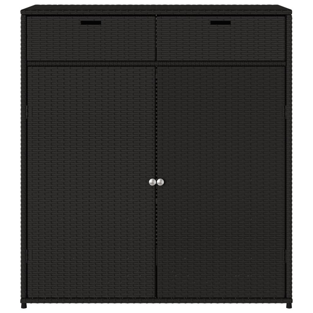 Armoire de rangement de jardin noir 105x55x113cm résine tressée