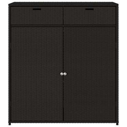 Armoire de rangement de jardin noir 105x55x113cm résine tressée