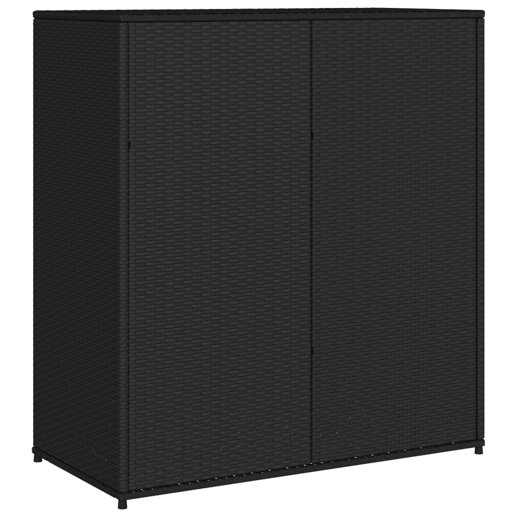 Armoire de rangement de jardin noir 105x55x113cm résine tressée