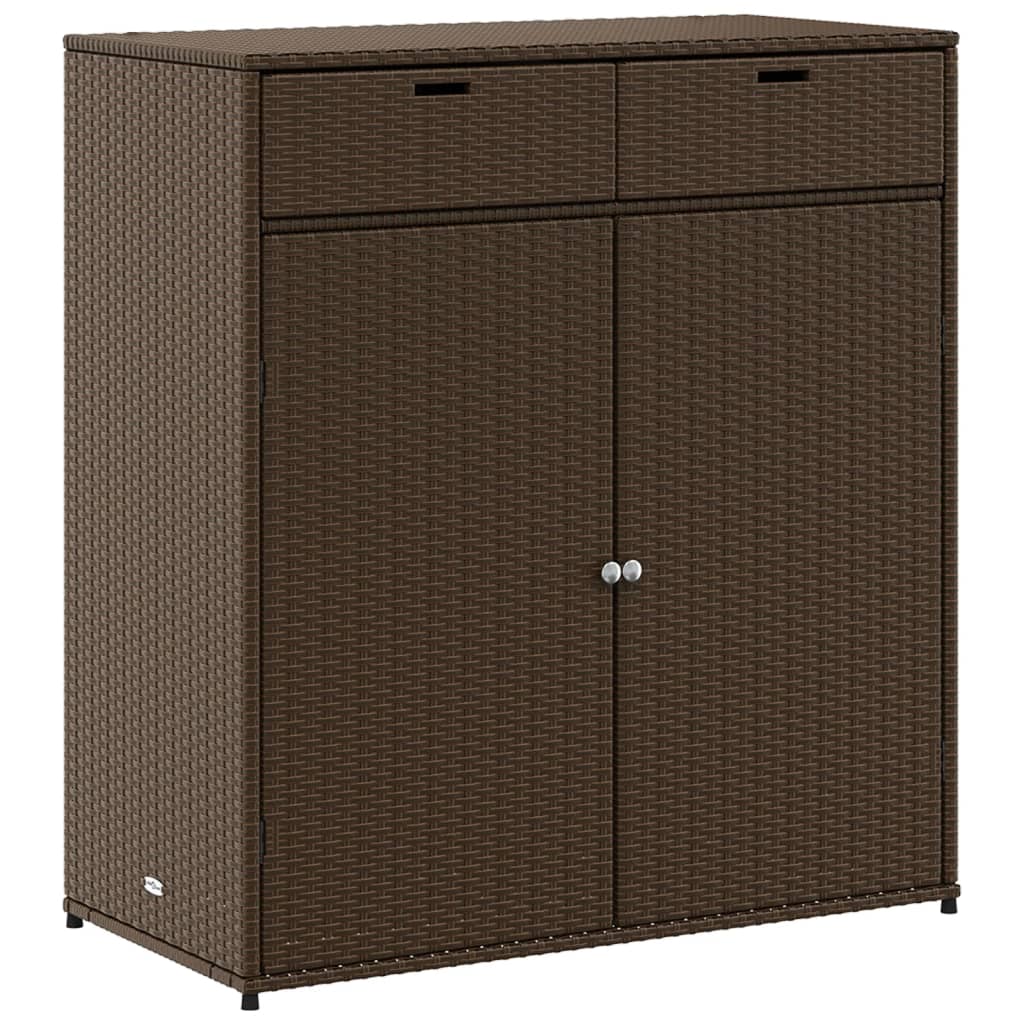 Armoire de rangement jardin marron 105x55x113 cm résine tressée