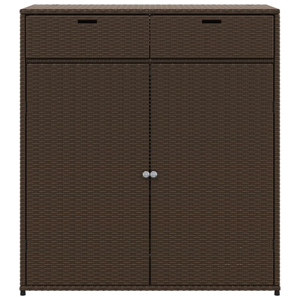 Armoire de rangement jardin marron 105x55x113 cm résine tressée