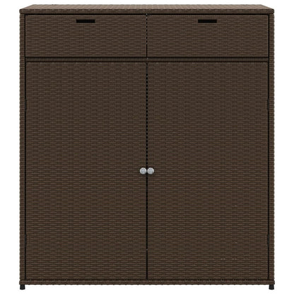 Armoire de rangement jardin marron 105x55x113 cm résine tressée