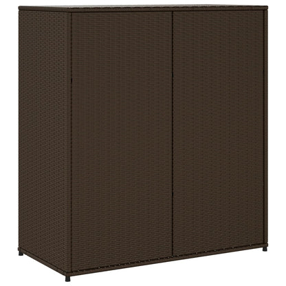 Armoire de rangement jardin marron 105x55x113 cm résine tressée