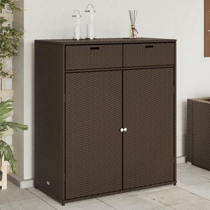 Armoire de rangement jardin marron 105x55x113 cm résine tressée