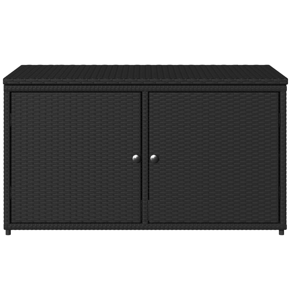 Armoire de rangement jardin noir 110x55x60,5 cm résine tressée