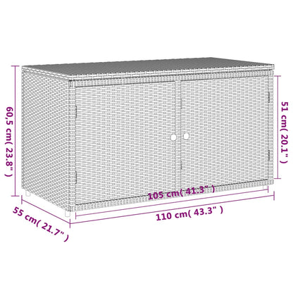 Armoire de rangement jardin gris 110x55x60,5 cm résine tressée