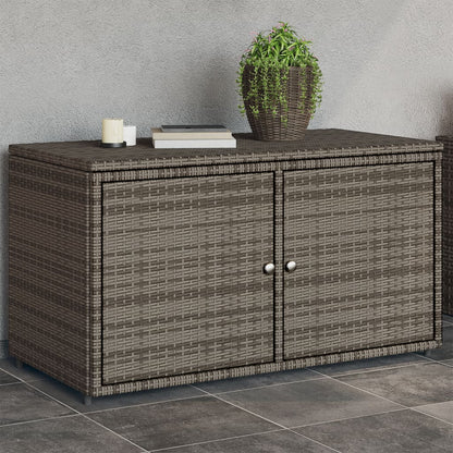 Armoire de rangement jardin gris 110x55x60,5 cm résine tressée