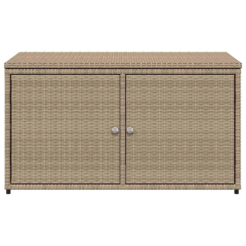 Armoire de rangement jardin beige 110x55x60,5 cm résine tressée