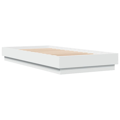 Cadre de lit sans matelas avec lumières LED blanc 100x200 cm