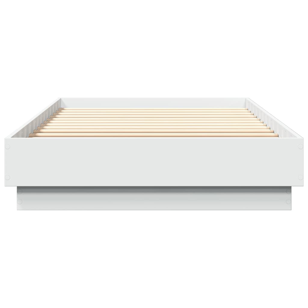 Cadre de lit sans matelas avec lumières LED blanc 100x200 cm