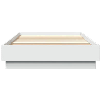 Cadre de lit sans matelas avec lumières LED blanc 100x200 cm