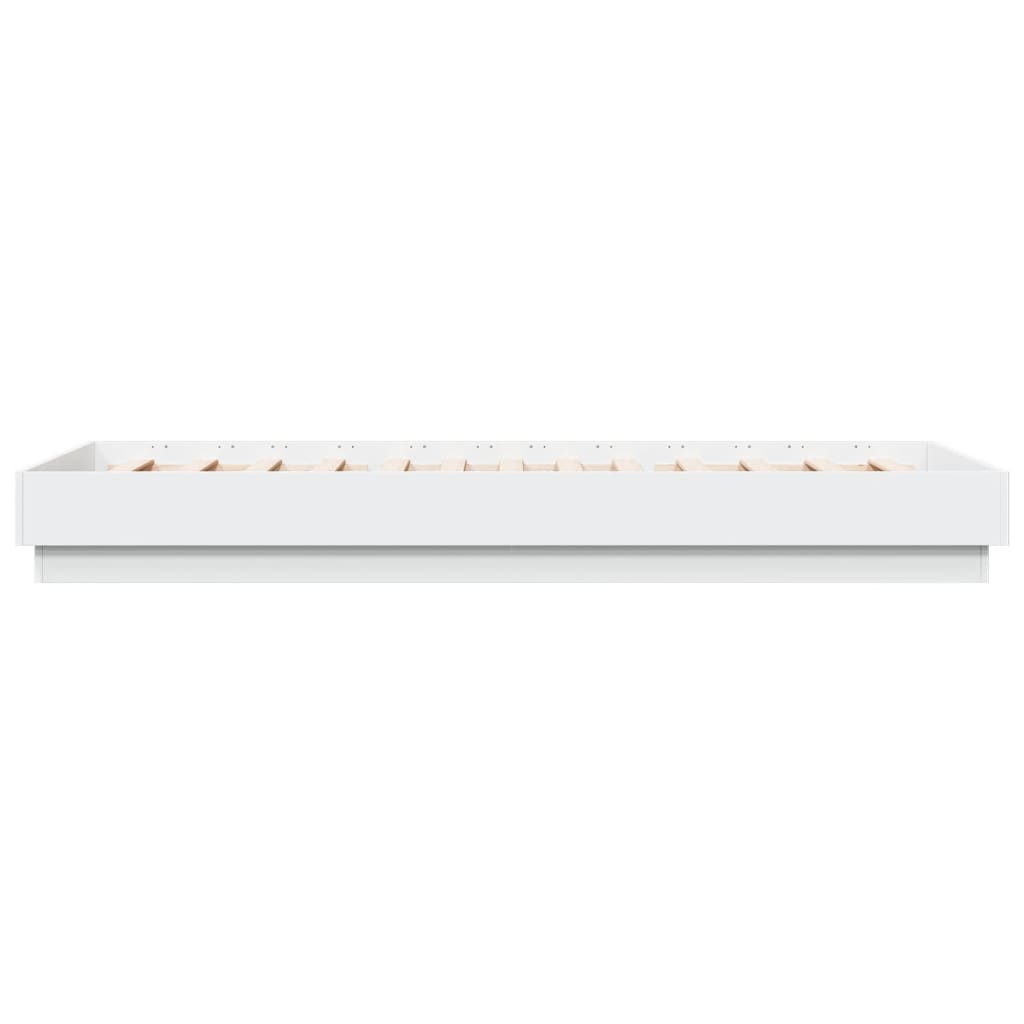 Cadre de lit sans matelas avec lumières LED blanc 100x200 cm