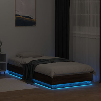 Cadre de lit sans matelas avec lumières LED 100x200 cm