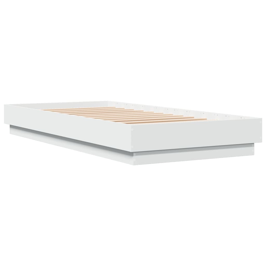 Cadre de lit sans matelas avec lumières LED blanc 90x200 cm