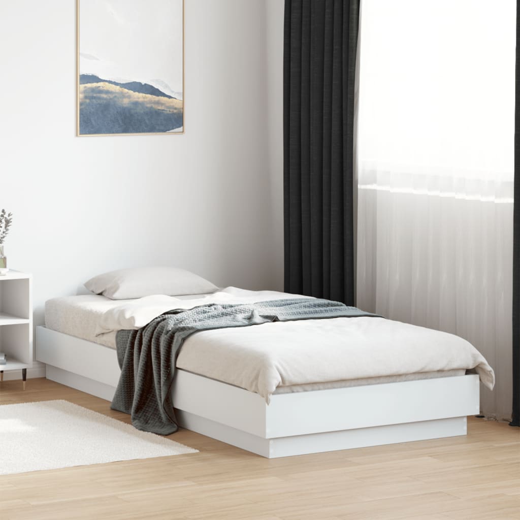 Cadre de lit sans matelas avec lumières LED blanc 90x200 cm