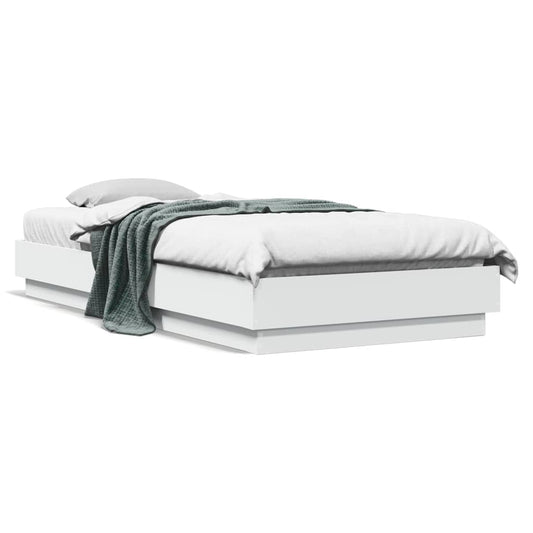 Cadre de lit sans matelas avec lumières LED blanc 90x200 cm