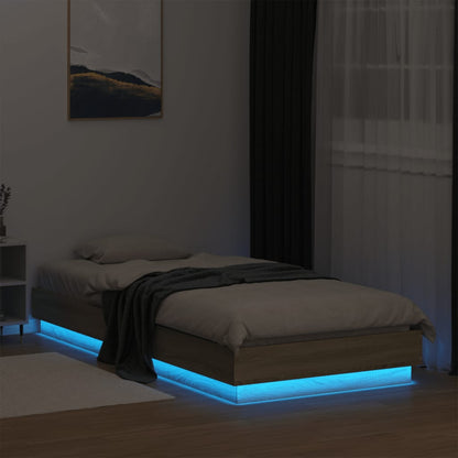 Cadre de lit sans matelas avec lumières LED 90x200 cm