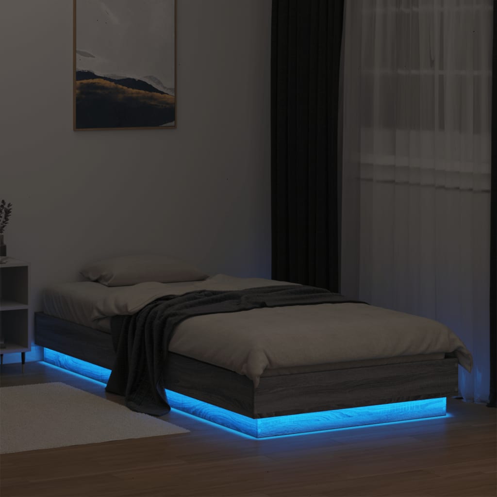 Cadre de lit sans matelas avec lumières LED 90x200 cm