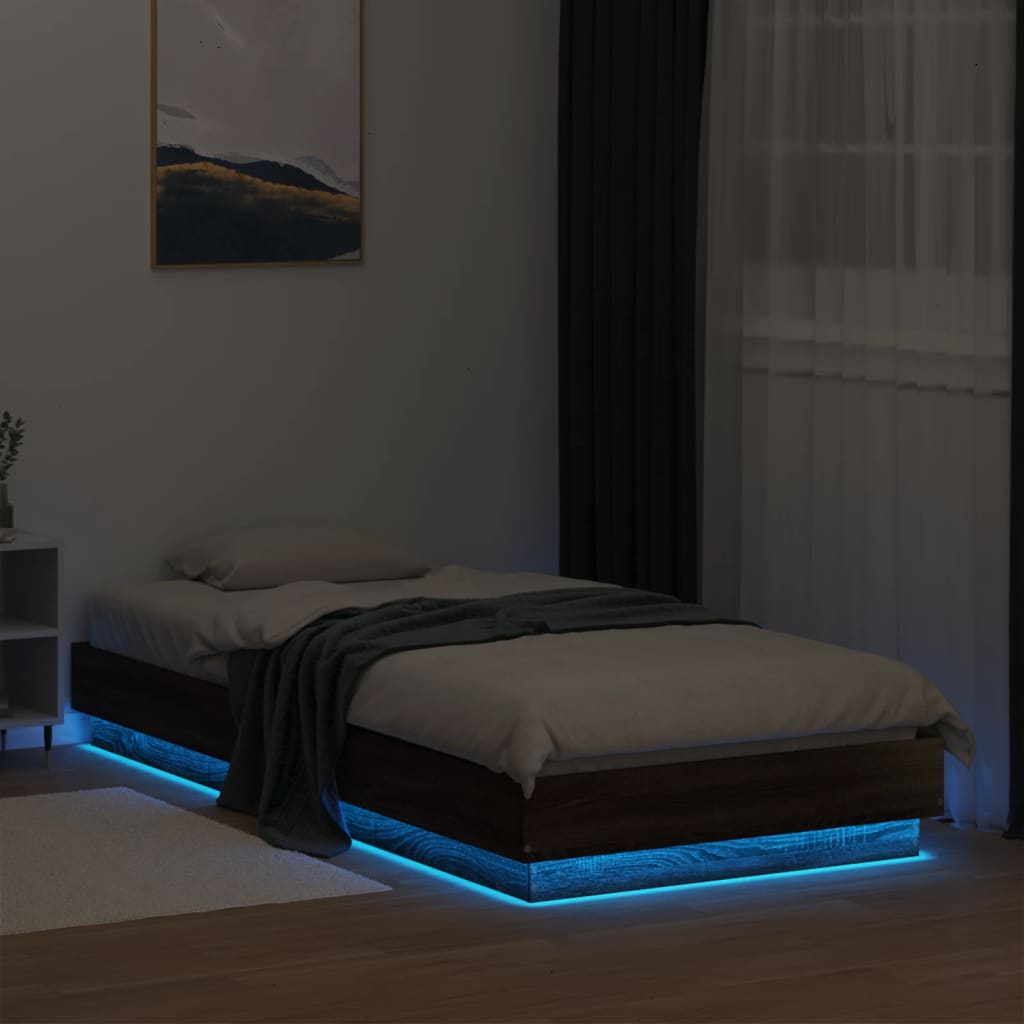 Cadre de lit sans matelas avec lumières LED 90x200 cm