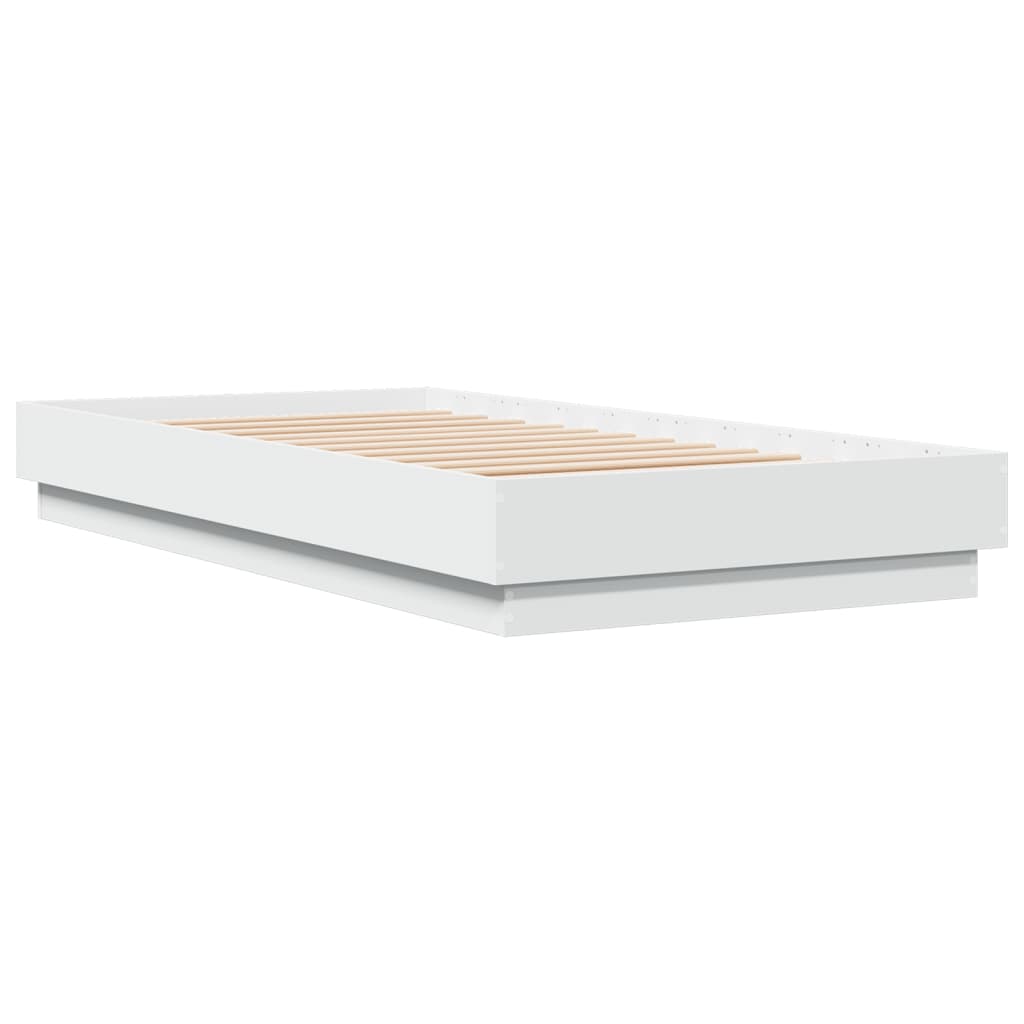 Cadre de lit sans matelas avec lumières LED blanc 90x190 cm