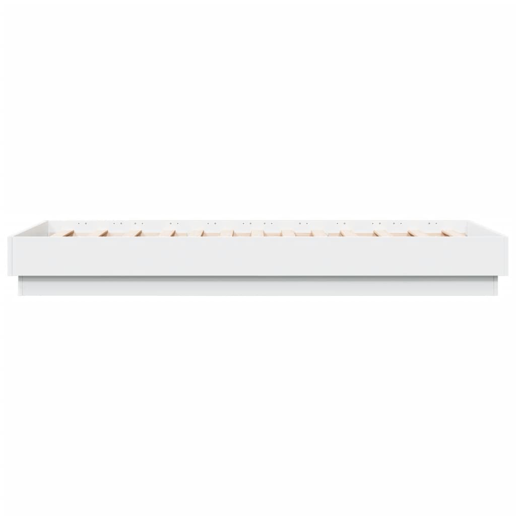 Cadre de lit sans matelas avec lumières LED blanc 90x190 cm