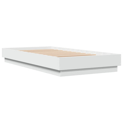 Cadre de lit sans matelas avec lumières LED blanc 90x190 cm