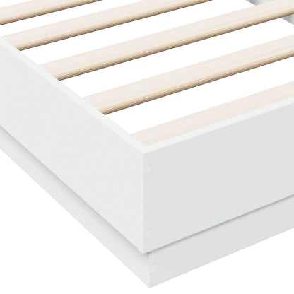 Cadre de lit sans matelas avec lumières LED blanc 90x190 cm