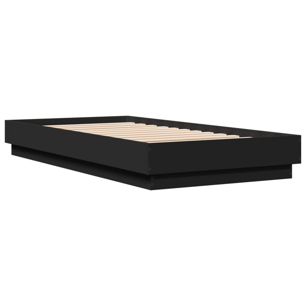 Cadre de lit sans matelas avec lumières LED noir 90x190 cm