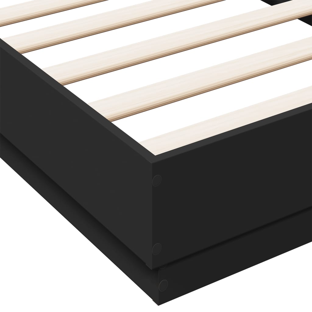 Cadre de lit sans matelas avec lumières LED noir 90x190 cm