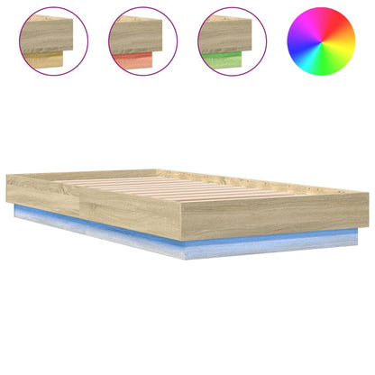 Cadre de lit sans matelas avec lumières LED 90x190 cm