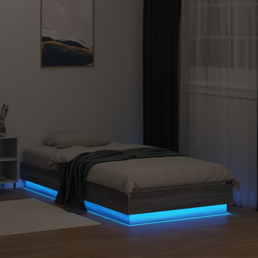 Cadre de lit sans matelas avec lumières LED 90x190 cm