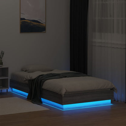 Cadre de lit sans matelas avec lumières LED 90x190 cm