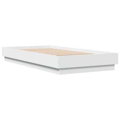 Cadre de lit sans matelas avec lumières LED blanc 75x190 cm