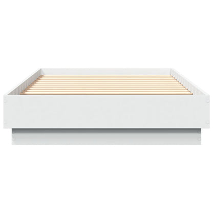 Cadre de lit sans matelas avec lumières LED blanc 75x190 cm