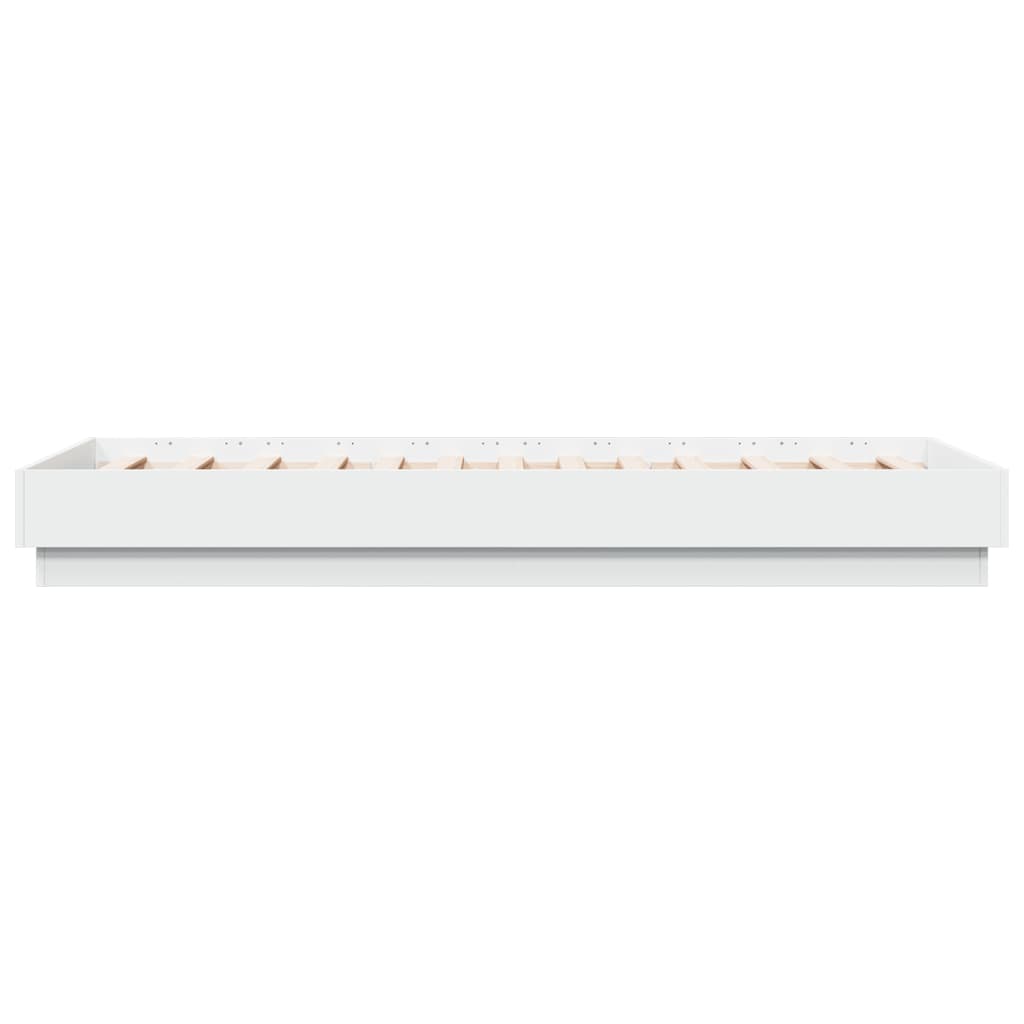 Cadre de lit sans matelas avec lumières LED blanc 75x190 cm