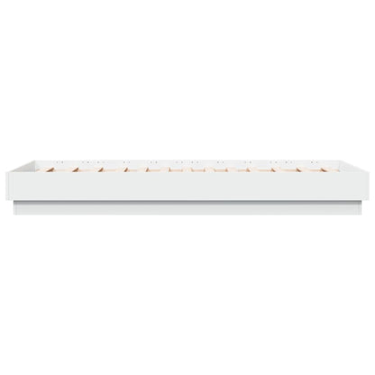 Cadre de lit sans matelas avec lumières LED blanc 75x190 cm