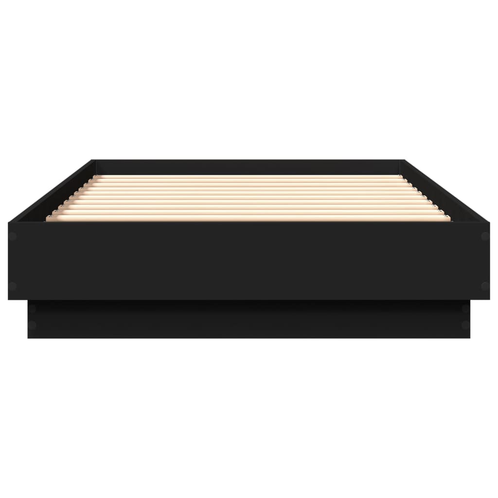 Cadre de lit sans matelas avec lumières LED noir 75x190 cm