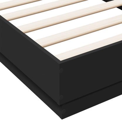 Cadre de lit sans matelas avec lumières LED noir 75x190 cm