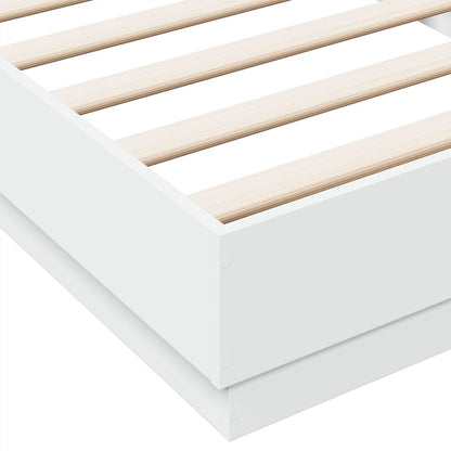 Cadre de lit sans matelas blanc 100x200 cm bois d'ingénierie