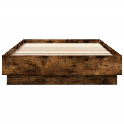 Cadre de lit sans matelas chêne fumé 100x200 cm bois ingénierie