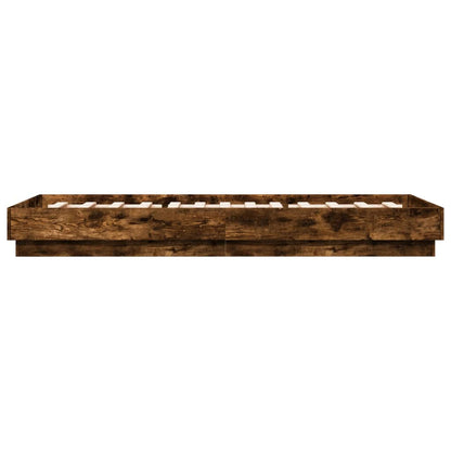 Cadre de lit sans matelas chêne fumé 100x200 cm bois ingénierie