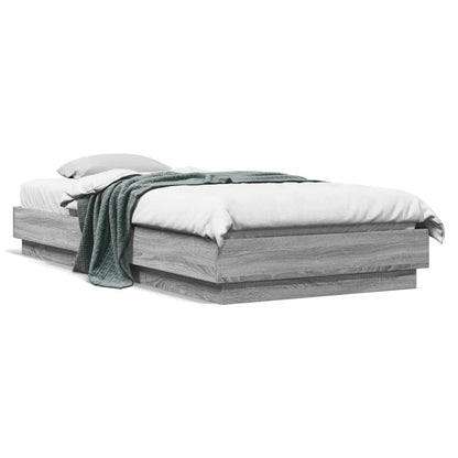 Cadre de lit sans matelas sonoma gris 100x200 cm