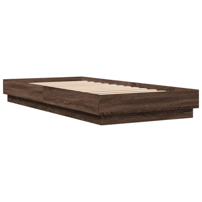 Cadre de lit sans matelas chêne marron 100x200 cm