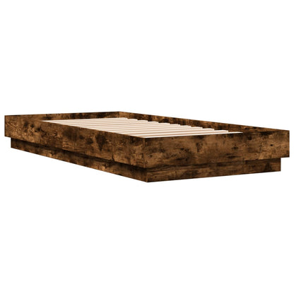 Cadre de lit sans matelas chêne fumé 90x200cm bois d'ingénierie