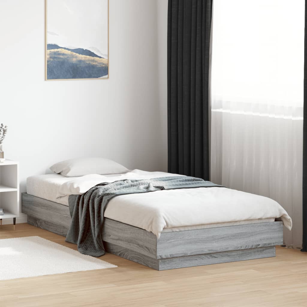 Cadre de lit sans matelas sonoma gris 90x200 cm