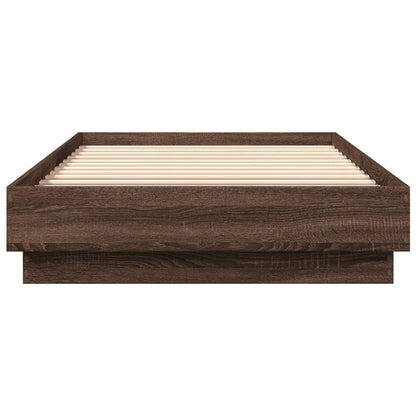 Cadre de lit sans matelas chêne marron 90x200cm bois ingénierie