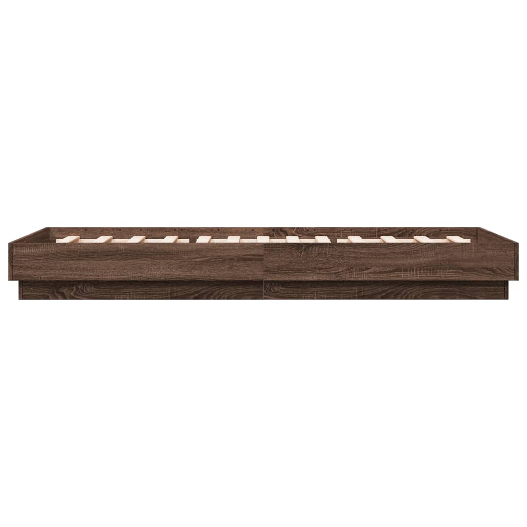 Cadre de lit sans matelas chêne marron 90x200cm bois ingénierie